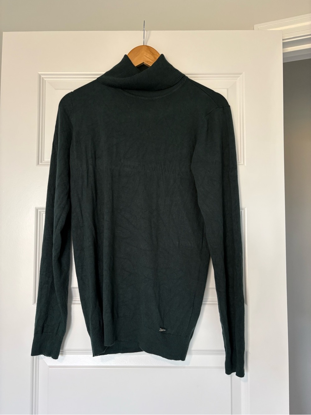 Calvin Klein Green Turtleneck Lightweight Cozy Elevated Office Sweater Size Med